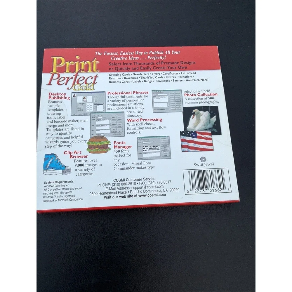 Print Perfect Gold PC CD ROM XP Compatible Brand New Sealed VTG CDRS662 Win 98